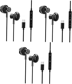 UKCOCO 3Pcs Tipo-C Fones De Ouvido Fones De Ouvido De Metal Ajuste Confortável Fones De Ouvido -Hz Fones De Ouvido Fones De Ouvido Com Fio Fones De Ouvido Com Fio Fones De Ouvido Hifi