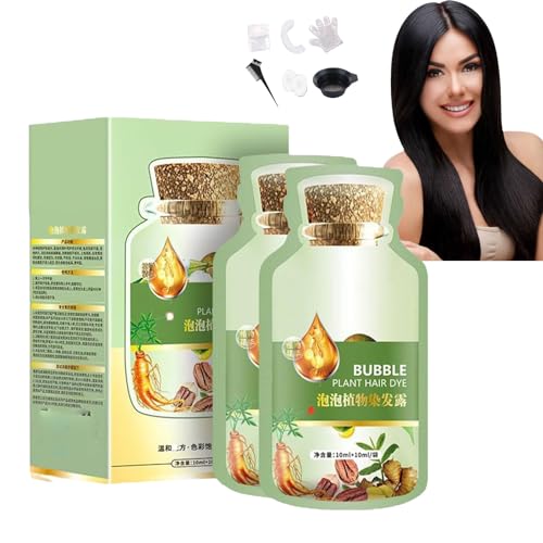 Duskweling Natural Plant Hair Dye, Corzen Bubble Plant Hair Dye, Natural Plant Hair Dye for Grey Hair, Huang Yi Bubble Plant Hair Dye, Bubble Plant Hair Dye Shampoo (Chestnut brown)
