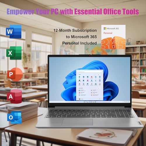 Image of Lenovo IdeaPad 1 15.6 inch Business Laptop Windows 11 Home, Intel Celeron N4500 Processor, 20GB RAM, 1TB SSD+128GB eMMC Storage, 1 Year Office 365, Wi-Fi 6, BT 7, Numeric Keypad, SD Card Reader, w /Hub