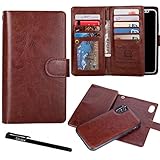 Urvoix for iPhone X case/iPhone Xs Wallet Case, Leather Flip Card Holder Cover with Detachable Magnetic Back Case for iPhone Xs iPhone X Phone Case(5.8-inches Display) Brown