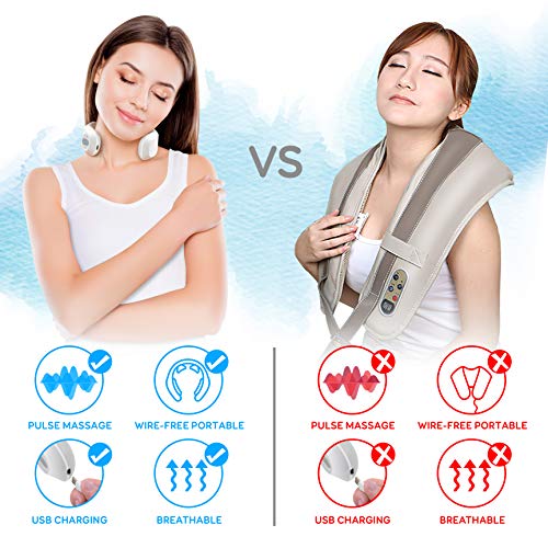 Smart Neck Massager With Heat - Cordless Rechargeable Trigger Point Deep Tissue Portable Neck Massager W/ Heat Vibration Shiatsu Acupressure Therapy, For Men & Women - Serenelife Slnkmsg120 , White #TOP4