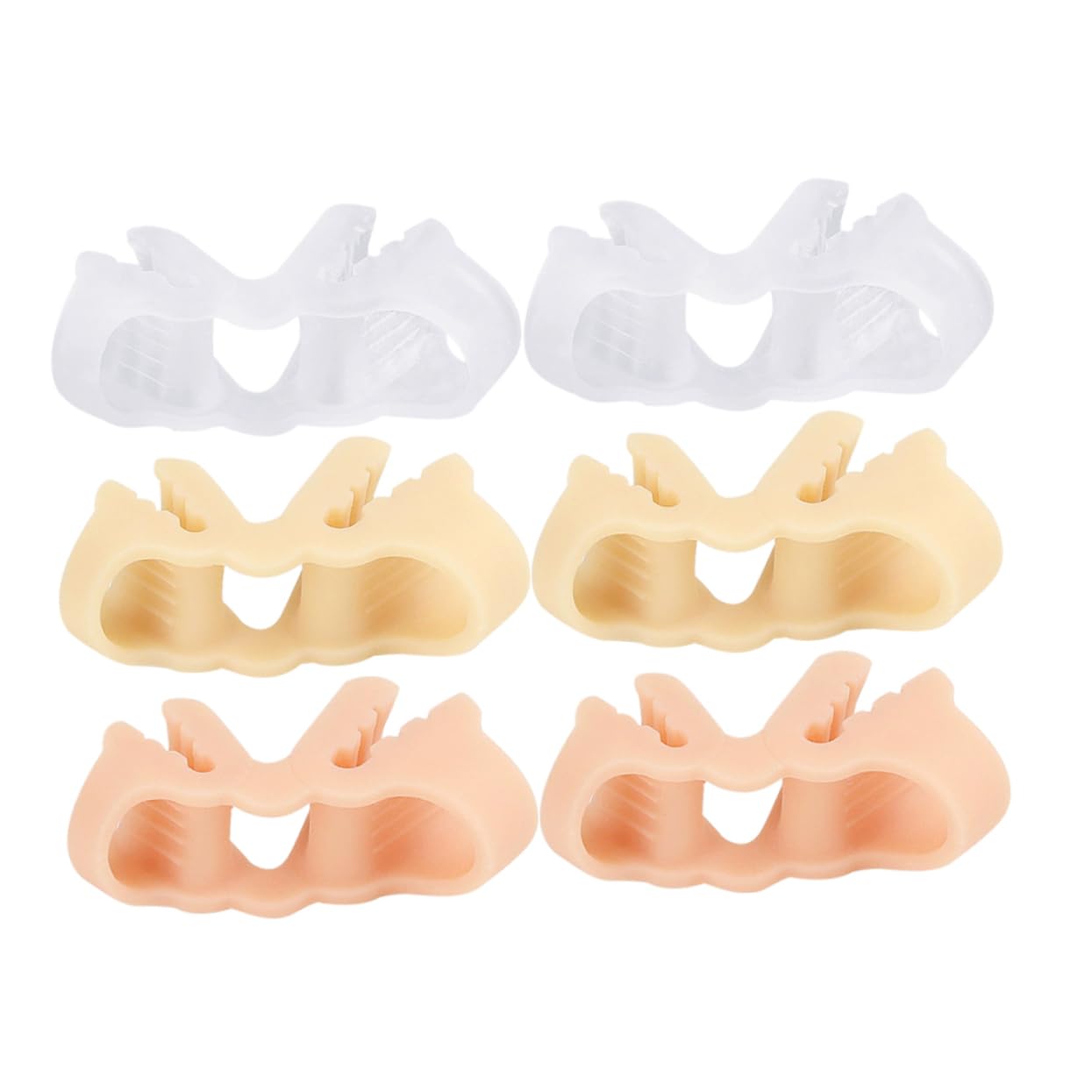HAPINARY Women's Toe Separator 3 Pairs Silicone Toe Spacers for Overlapping Toe Corrector Comfortable Breathable Versatile Use