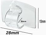 20 Gros clips de cordon clair avec 28 Bandes adhésives, Crochets muraux sans dommages pour câbles suspendus, Organisateurs de câbles amovibles pour fils électriques - Utilisation à l'intérieur (20pcs)