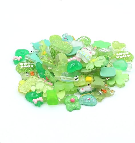 Miniatura 9 de 50 dijes de slime aleatorios a granel para hacer manualidades de resina, resina con parte trasera plana, suministros para hacer manualidades de