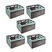 Produktbild keeeper 5 x Stabile Profi-Klappbox mit Soft-Touch Griffen, 48 x 34,5 x 23,5 cm, 32 l, Lea, Blau/Taupe