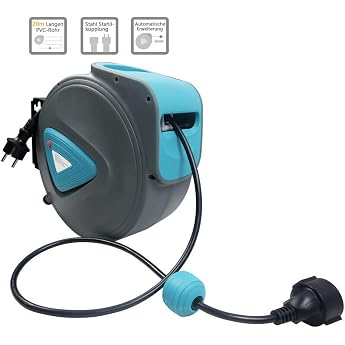 HENGMEI 20m Automatic Cable Reel Automatic Cable Reel Electric Cable Extension Cable for Wall Mounting
