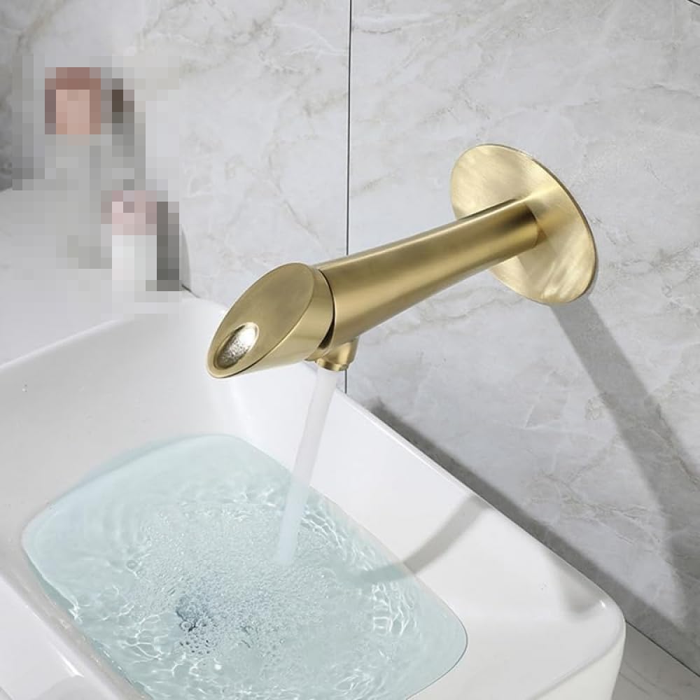 COSZWQDP Bathroom Sink Faucet Wall Mount Brass Hot Cold Mixer Tap