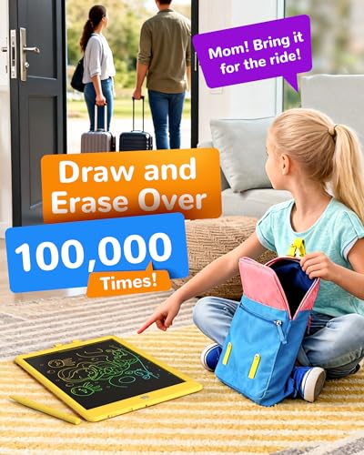 Image of KOKODI LCD Writing Tablet, 10 Inch Colorful Doodle Board Drawing Tablet, Erasable Reusable Electronic Drawing Pads, Educational and Learning Toy for 3-6 Years Old Boy and Girls