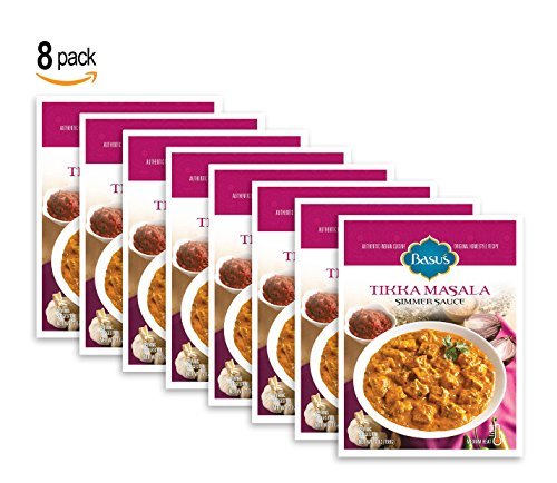 Basu’s HomeStyle Tikka Masala Simmering Sauce pouch (7oz x 8 pack) - Indian curry flavors from home
