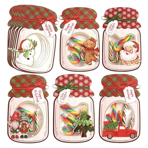 Onlvmyur 48PCS Bolsas de Caramelos de Navidad Lindo Bolsas de Regalo Navidad Bolsas de Caramelos Pequeño Bolsas de Navidad para Envasado Caramelos