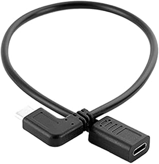 0.3Meters Type C USB 3.1 90 Degree Male to USB-C Female Extension Data Cable Extender Cord