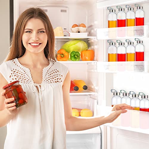 Zubebe 40 Pcs Reusable Water Bottles Bulk Clear Bottles with Stainless Steel Leak Proof Lids Acrylic Bottles with Nylon Carrying Strap Shaker Bottles for Water, Milk, Smoothie, Juice Beverage - Image 6