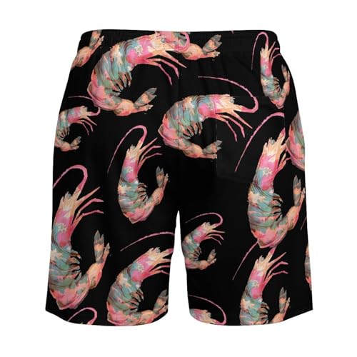 Japanese Shrimp Wave Surf Sunset Beach Shorts for Men Swim Trunks Quick Dry Swim Shorts with Compression Liner Pocket4