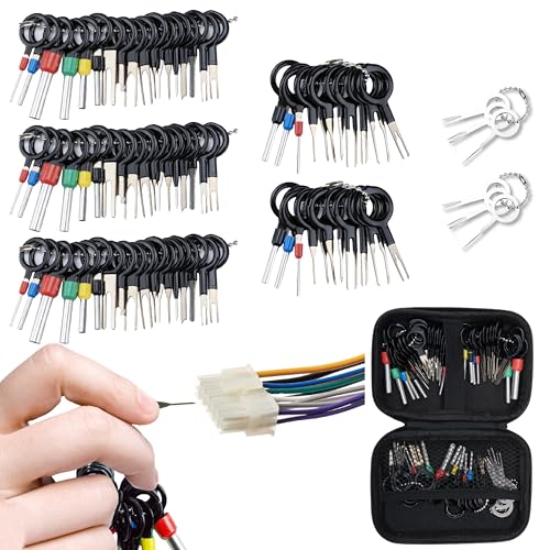 82 PCS Terminal Removal Tool Kit, Depinning Tool Electrical Pin Removal Tool, Pin Extractor Removal Tool Kit, Electrical Wire Connector Pin Release Terminal Ejector Kit for Automotive, Home Appliance