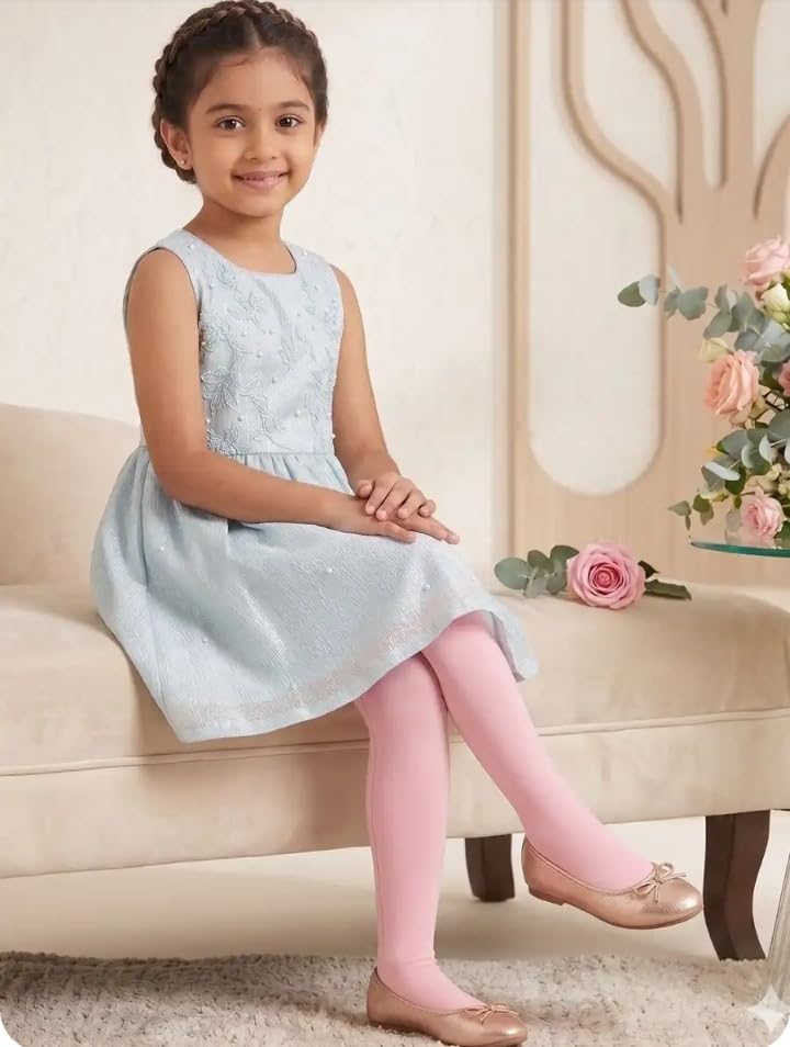 Girl's Cotton Spandex Tights, Made with Breathable, Anti Odour & Moisture Absorbent Combed Cotton, Ideal for Ballet/Dancing/Everyday Activity 2