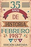  35 Años De Historia Febrero 1987: 35 años. Libro de visitas, cuaderno, 110 páginas de felicitaciones, idea de regalo, regalo Para la esposa, novia, mujer, La madre