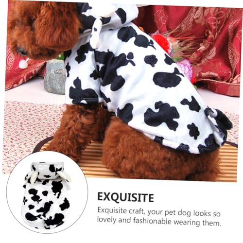 Disfraz de vaca para perro ORFOFE talla XS suave y liviano miniatura 5