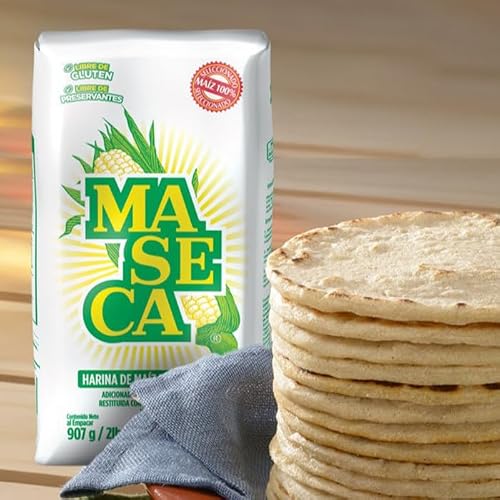 Maseca 4-Pack of Traditional Instant Corn Masa Flour 4 lb Gluten Free + 2 Reusable Airtight Food Storage Bags by Unique Outlet Brand