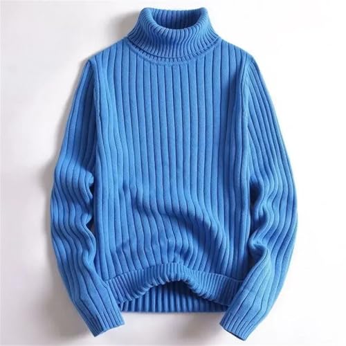 Men's Pullover Sweaters Casual Warm Solid Color High Collar Knitted Pullover Sweater2