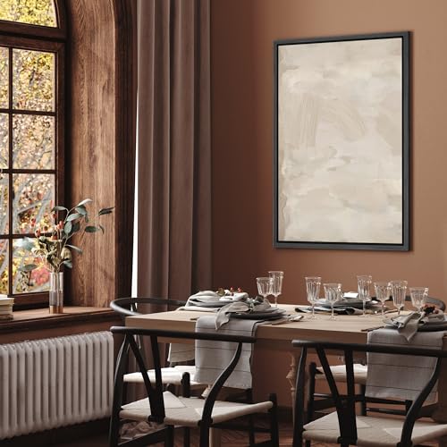 Signford Framed Canvas Print Wall Art Rustic Tan Paint Stroke Landscape Abstract Shapes Illustrations Modern Art Decorative Boho Relax/Zen Nordic For Living Room thumb #3