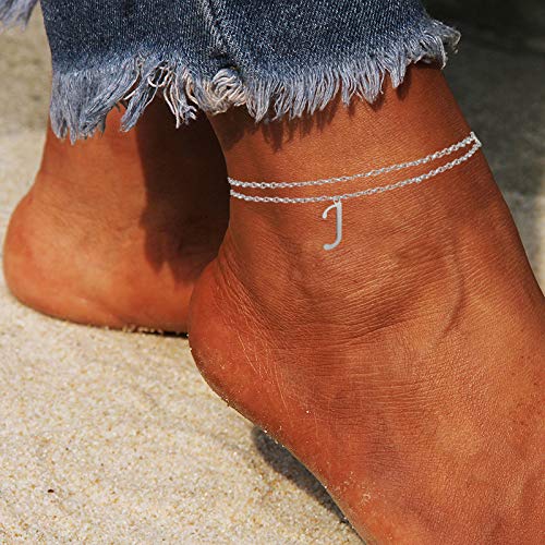 YANCHUN Silver Anklet Bracelets for Women A-Z Initial Anklet3