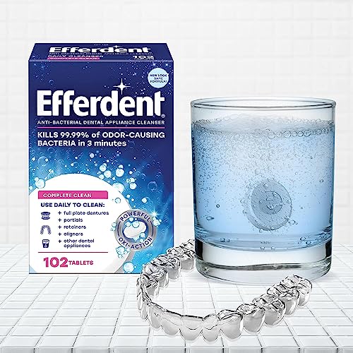Image of Efferdent Denture Cleanser Tablets, Complete Clean, Cleanser for Retainer and Dental Appliances, 44 Count, (Pack of 12)