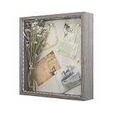 Shadow Box Frame with Lights 11"x16.5" Deep Shadow Boxes Display Cases Wooden Memory Box Picture Fra