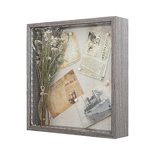 Shadow Box Frame With Lights 11"X16.5" Deep Shadow Boxes Display Cases Wooden Memory Box Picture Frame For Tickets Memorabilia Bouquet Keepsakes - Brown #TOP10