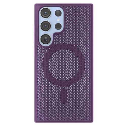 Image of Pikkme Back Cover for Samsung Galaxy S24 Ultra 5G | Honeycomb Cooling Design | Silicone Heat Dissipation | Mag-Safe Compatible | Shockproof Camera Protection Bumper Case (Purple)