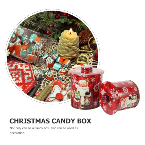 Bocal à bonbons de Noël en tôle avec finition soignée et structure antichoc