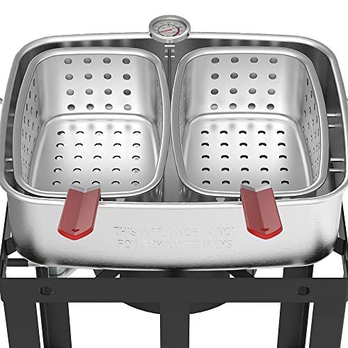 Nexgrill 18 Qt. Aluminum Fish Fryer With Double Basket, Outdoor Propane Deep Fryer, Outdoor Fully Welded Steel Stand, Perfect For Outdoor Cooking, Outdoor Portable Cooker, 840-0006 #TOP1