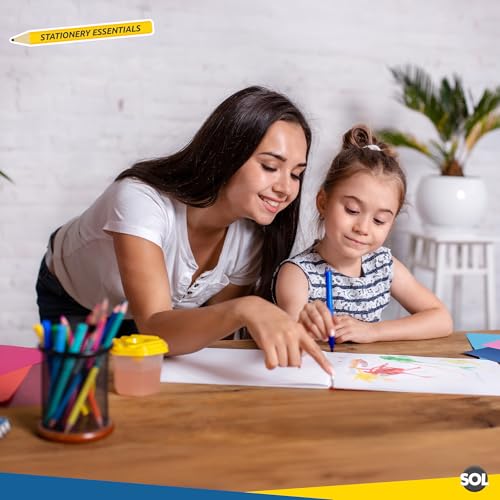 SOL 100 Felt Tips Colouring Pens for Adults & Kids Felt Tip Pens for Children Drawing Coloured Pens Felt Pens, Colouring Pens for Kids Coloured Markers Pack Felt Tip Pens for Adults Colouring Book - Image 8