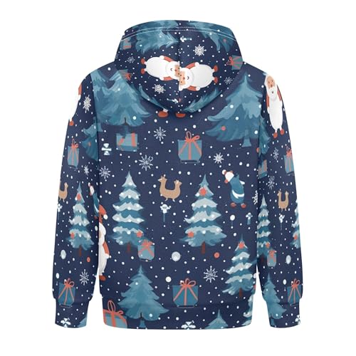 Kids Hoodies Sweaters Christmas Xmas Santa Claus Hooded Sweatshirts with Big Pockets for Boys Girls B04003642