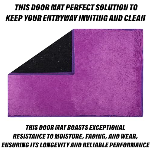 Image of Heart Home Door Mat | Door Entrance Mat | Shaggy Door Mat | Floor Door Mat | Anti-Slip Door Mat | Door Mats for Outdoor & Indoor | Kitchen Door Mat | Purple