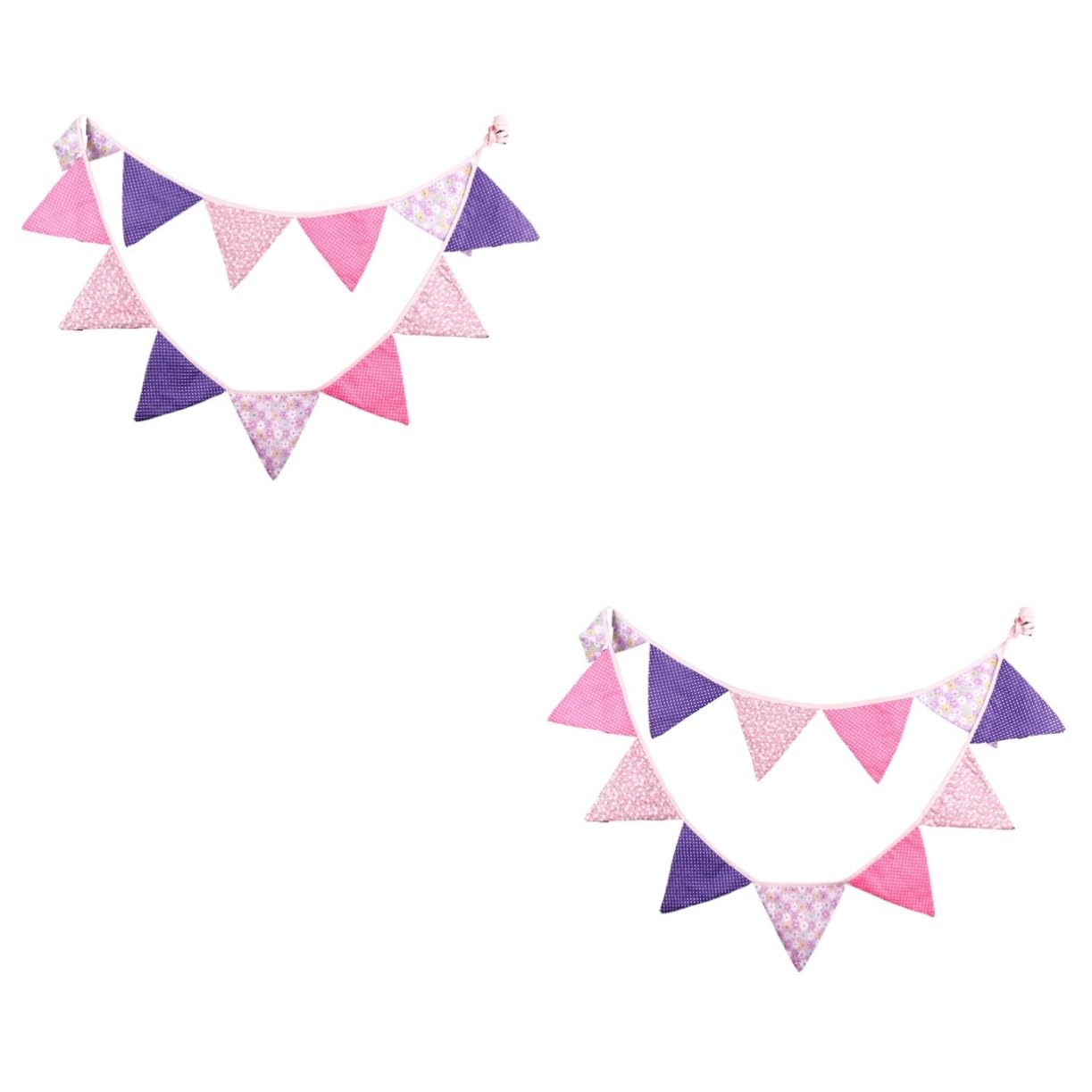 Cabilock 2 Banderines Triangulares Atractivos De Algodón Sólido Para Fiestas Ideales Para Cumpleaños Eventos Festivales Y Decoración.