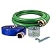 Anderson Process 1-1/2" PVC Water Suction and Water Discharge Hose Kit - Standard Water Pump Hose Kit w/ Male X Female Pin-Lug Couplings