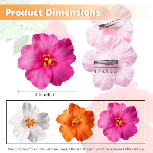 3 Pack Pinzas para cabello con flores hawaianas miniatura 2