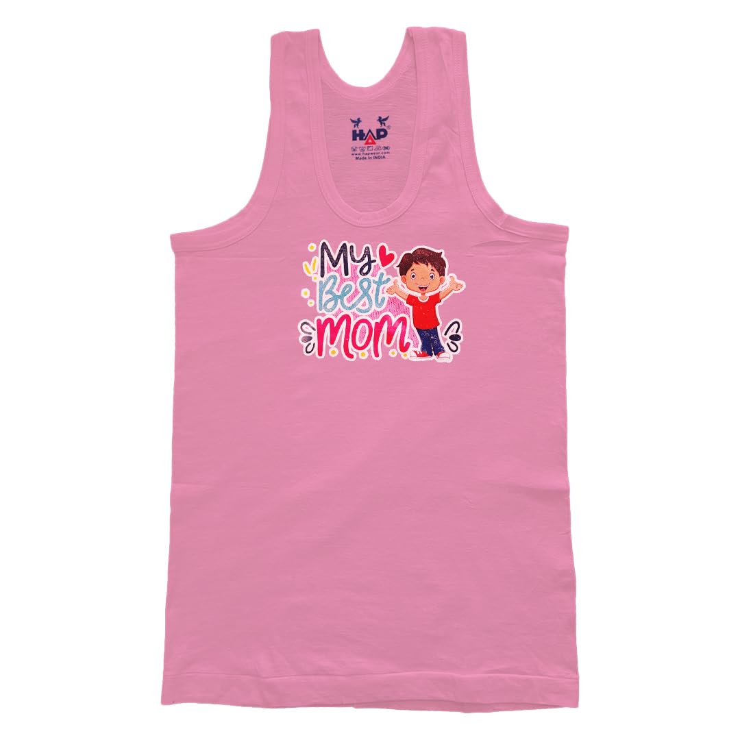 HAP Kids Sleeveless Tank Tops – Colorful Cotton Vests with Graphic Prints for Boys, Soft & Breathable Summer Wear for Daily Comfort (Pack of 5) (in, Age, 5 Years, 6 Years, Regular, Multicolour) 3