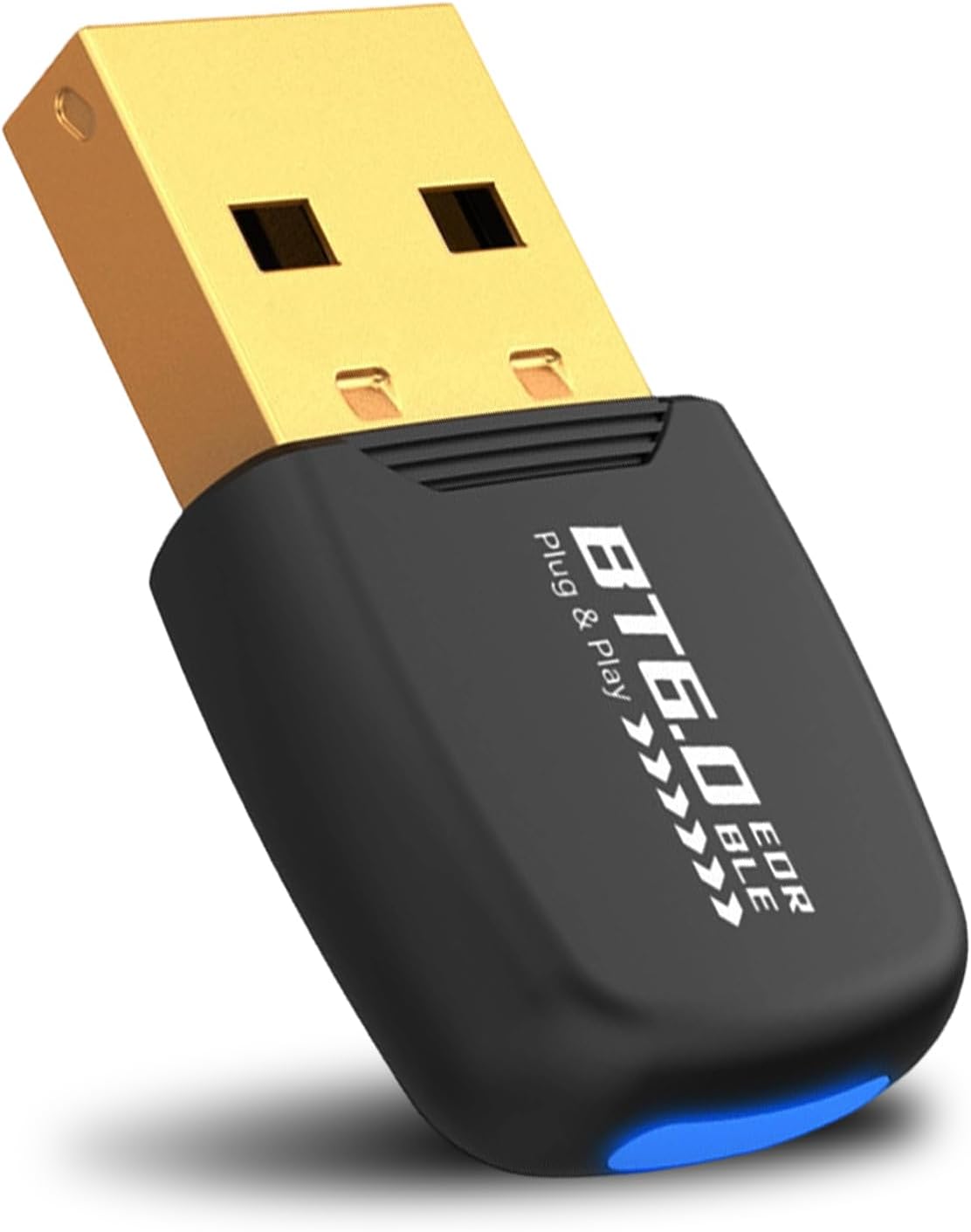 Bluetooth 6.0 Adapter Dongle for PC USB Bluetooth Stick for Mouse Keyboard Headphones Mobile Phone Low Latency Plug & Play Controller Only for Windows 11/10/8.1 with Rear Light A