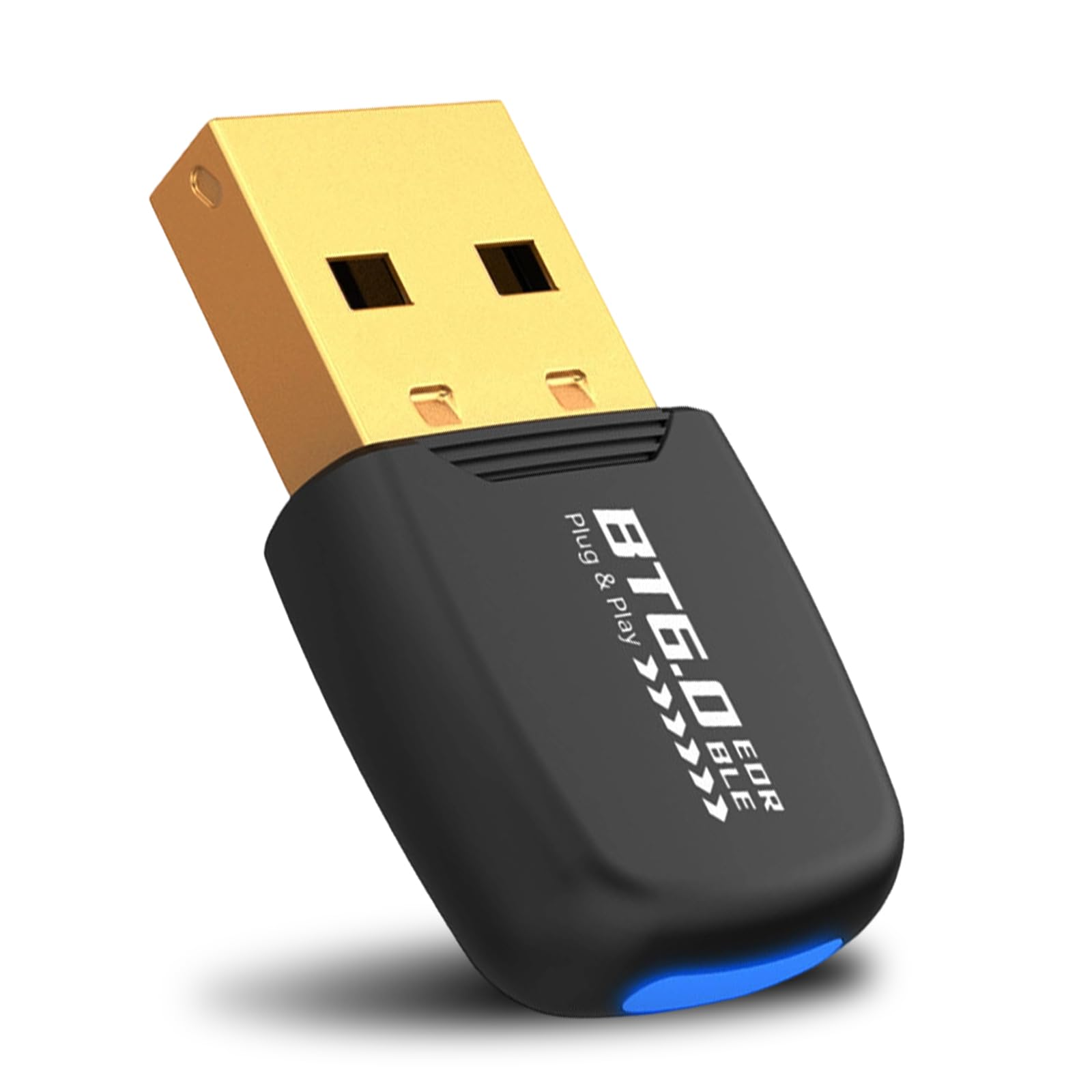 Bluetooth 6.0 Adapter Dongle für PC, USB Bluetooth Stick für Maus, Tastatur, Kopfhörer, Handy, Low Latency, Plug & Play,Controller, nur für Windows 11/10/8.1, Mit Heckleuchte, A