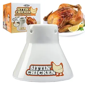 Cook's Choice Beer Can Roaster- Sittin' Chicken Marinade Barbecue Steamer- Infuse delicious BBQ flavor