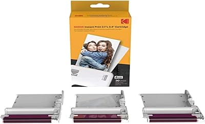 💎 70% MEGA DEAL! Kodak New Ink Ribbon Paper,30 Photo Cartridge Papier Photo pour Imprimante Photo Mini Shot Combo Blanc à Sublimation Thermique