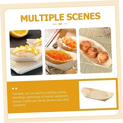 Plato desechable de bote de madera estilo japonés 150 pcs miniatura 6