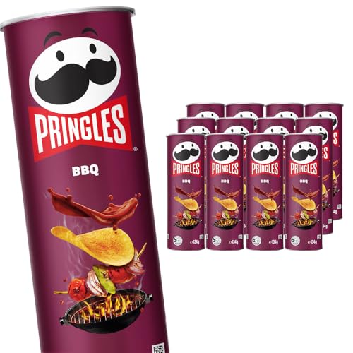 Pringles BBQ Stacked Potato Chips, 12 Pack (12 x 134g)