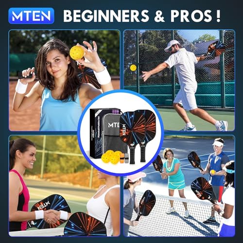 Image of MTEN Pickleball Paddles Set of 2 /4 /1, USAPA Approved Fiberglass Rackets