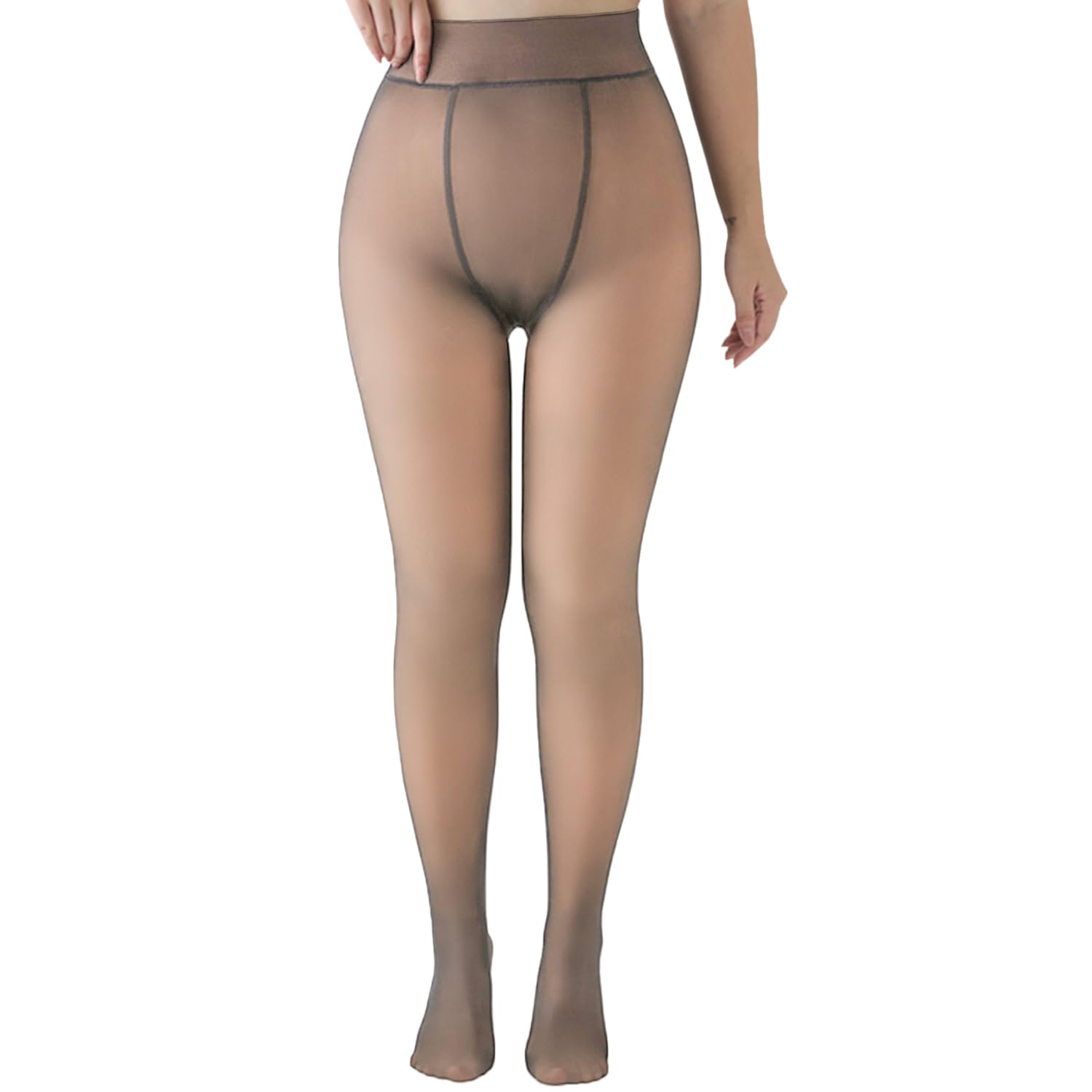 NTSWZYS Fake Translucent Warm Fleece Pantyhose Women Fleece Lined Pantyhose Thermal Winter Tights