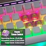 R66 65% Voice-Activated Hot Swap RGB Triple Mode（2.4Ghz/Bluetooth 5.0/Wired） Wireless Top Gaming Keyboard,Knob Control Mechanical Keyboard, PBT Keycaps (Glacial-White-Linear Switch) - Image 5