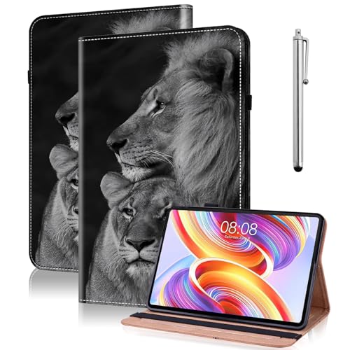 Étui Galaxy Tab A7 Lite 8.7 en cuir synthétique durable motif lion unique