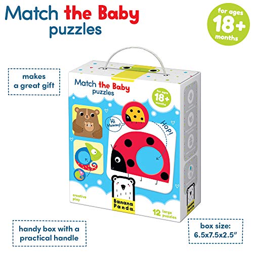 Banana Panda Match The Baby Puzzle Set, Beginner Puzzles & Matching Activity For Kids Ages 18 Months & Up, Multicolor, (Model: 33683) #TOP6
