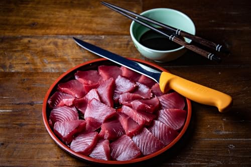 Foto von Victorinox, Swibo, coltello da cucina, coltello da pesce con lama normale flessibile, colore giallo, lunghezza della lama 20 cm, in acciaio, colore nero